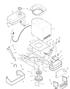 Engine Mount Diagram and Parts List for 405020X51A 2007 Briggs and Stratton Lawn Tractor